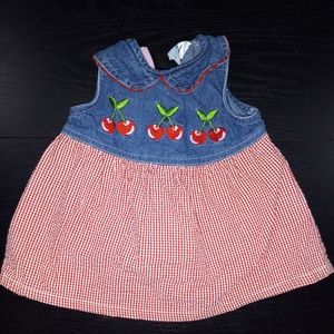 Jean cherry dress 3-6 months